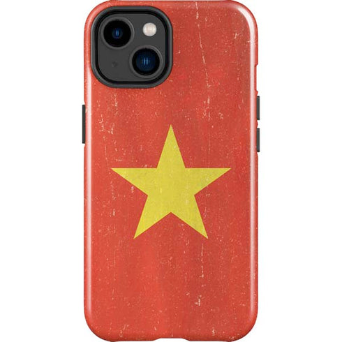 Vietnam Flag Distressed iPhone 14 Plus Impact Case
